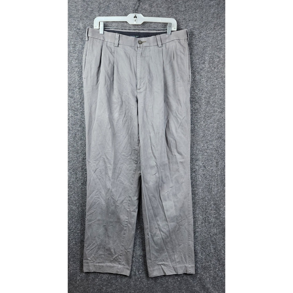 Savane Pleated Trousers Men 34x31 Grey Tailored 2u Straight Leg S9SB0030